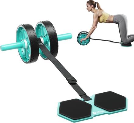 Double Speed Ab Roller met Terugslagmechanisme en Elastische Band voor Core Training Thuis