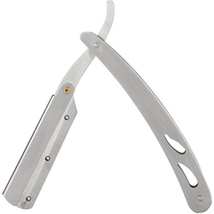 Rasoir de barbier en acier inoxydable droit pliant couteau à raser lame remplaçable (77) white