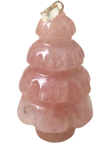 Roze kwarts kerstboomhanger