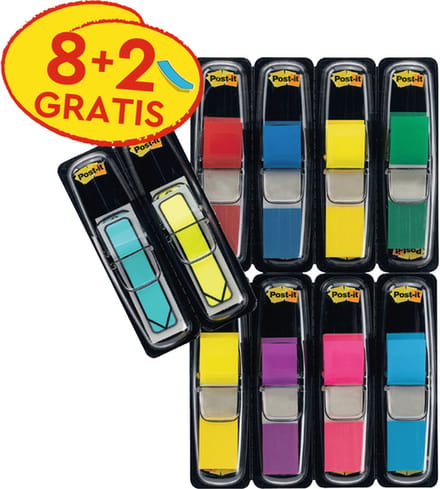 Indextabs 3m post-it 683 11.9x43.2mm 8kl + 2 pijl | 12 stuks
