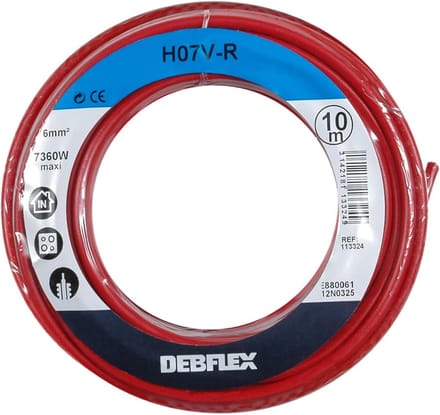 Elektrische Kabelhaspel 10m Rood H07VR 6mm² - Stevige Draadspoel voor Stroom en Koppeling