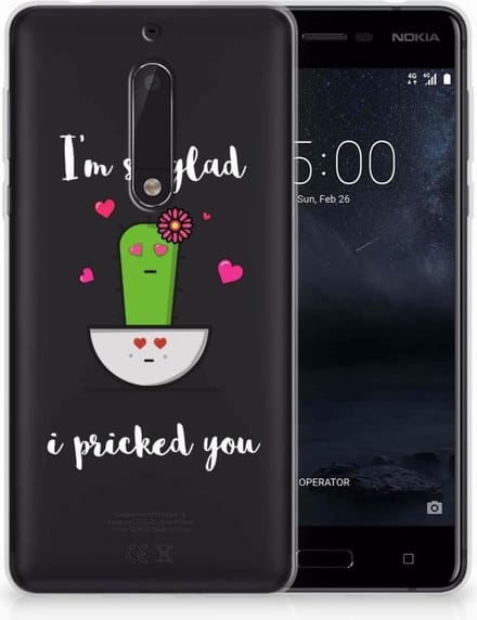 Nokia 5 Telefoonhoesje met Naam Cactus Glad