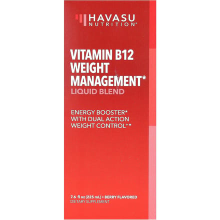 Havasu Nutrition, Vitamine B12 Gewichtsbeheer Vloeibare Blend, Bes, 7,6 fl oz (225 ml)
