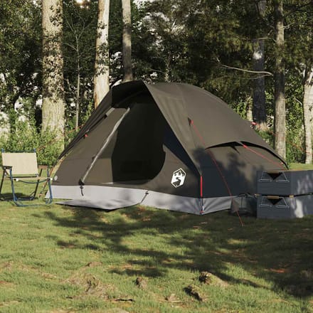 Tente de camping dôme pour 2 personnes Marron Imperméable
