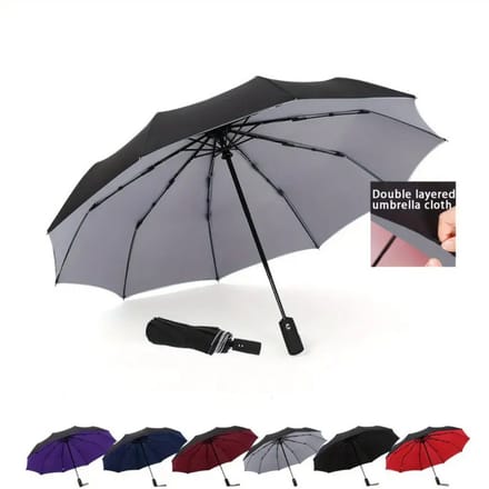 Nivard Moderne Golf Paraplu - Stormparaplu - Opvouwbaar - Windproof - Stormproef - UV Bescherming - Umbrella - Draagbaar - Grijs