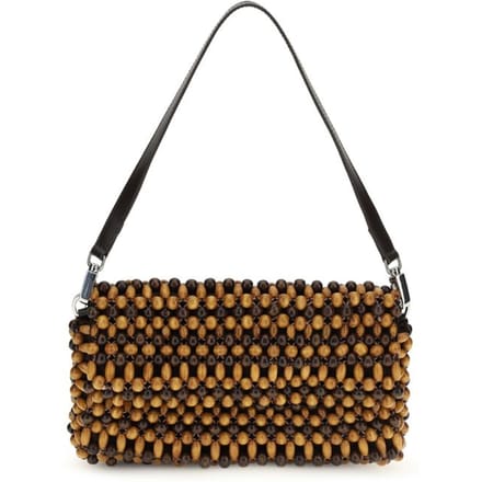 Staud Bruine Houten Schoudertas