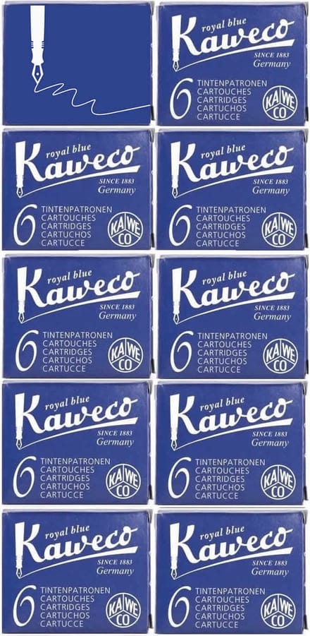 Kaweco Vulpen vullingen Blauw, Royal Blue, 10 doosjes
