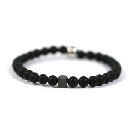 IbizaMen KIDS - jongens - armband - edelsteen - matte onyx - 4mm - 16cm
