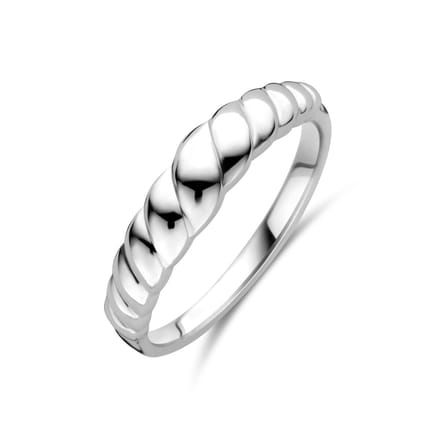 Zilver gerhodineerd Ring Gedraaid Zilver Gerhodineerd - 1340536