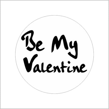 Sticker - "Be my valentine" - Etiketten - 39mm Rond - Wit/Zwart - 500 Stuks