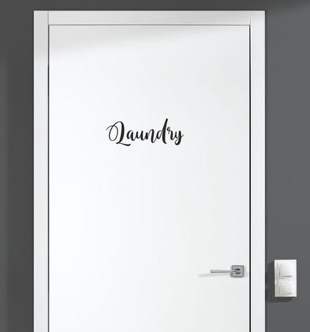 Deursticker - Laundry - Zwart 16x5,5