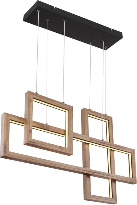 Mandera LED Hanglamp Zwart/Bruin 40W - Stijlvol en Modern