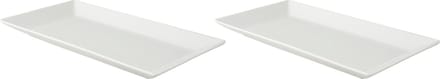 Palmer - Schaal - White Delight - 28,5 x 15 cm - Wit - Porselein - Bordenset - 2 stuks