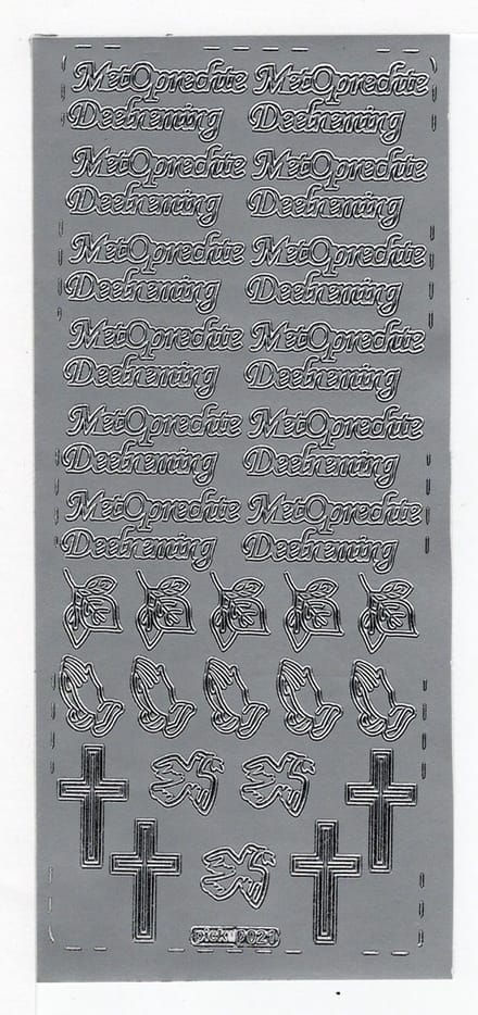 Pickup hobbysticker 2 stuks per verpakking 021 Met oprechte deelneming zilver