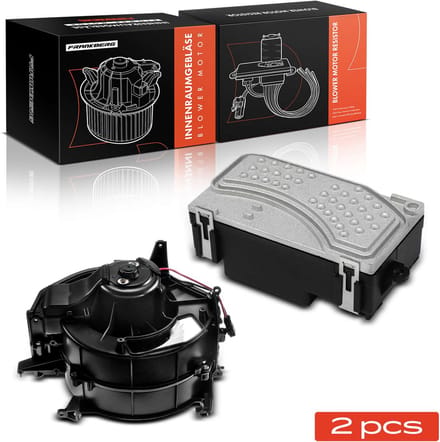 Frankberg 1x Ventilatormotor Interieur+1x Ventilatorregelaar voor Audi