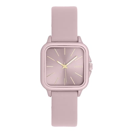 OOZOO Timepieces - Roze OOZOO horloge met leren band - C11667