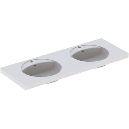 Geberit Preciosa double washbasin 130 x 50 cm with tap hole and overflow 133200000
