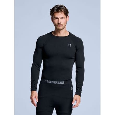 Poederbaas Thermoshirt Heren Zwart-S