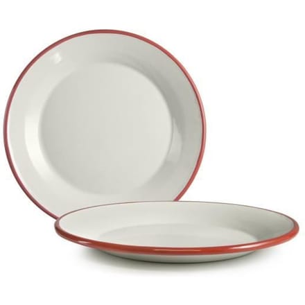 IBILI 908128 Plat bord, Glas, Wit/Rood, 28 x 28 x 4 cm