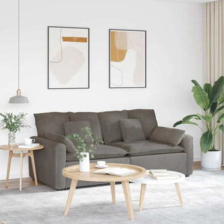 vidaXL - Modulaire - bank - met - kussens - lichtgrijs