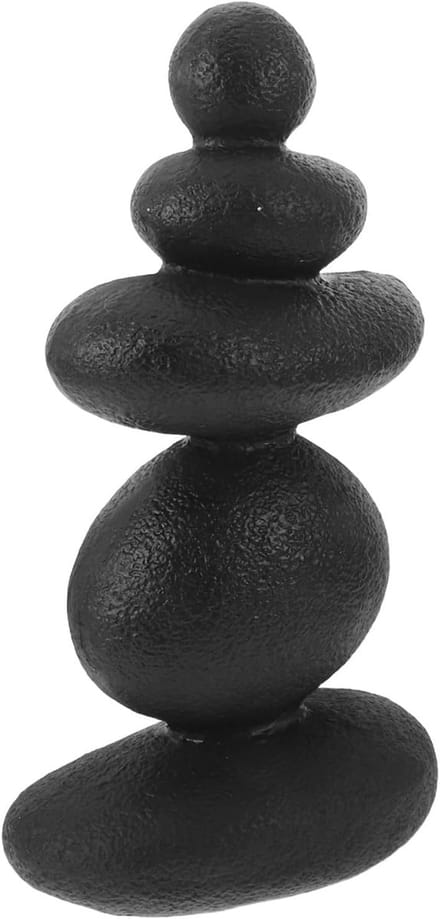 Zen Steen Stapel - Meditatie Beeld - Rustige Sfeer Creëren - Realistisch Steenontwerp - 285 cm Lengte - Zwart