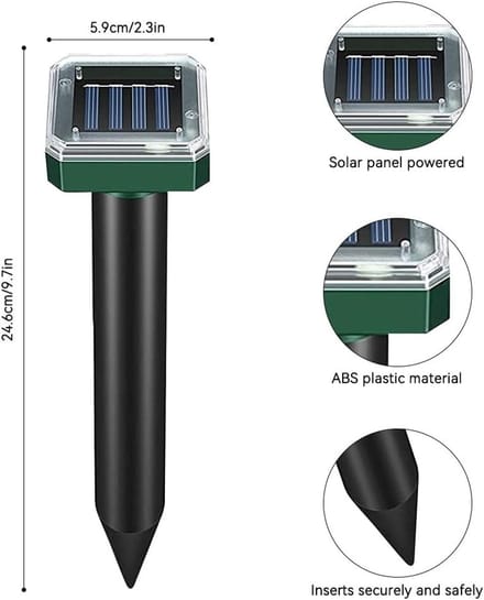 Ultrasone Solar Mole Repellent - Set van 4 Waterdichte Mole Afweermiddelen voor Tuin en Gronddieren