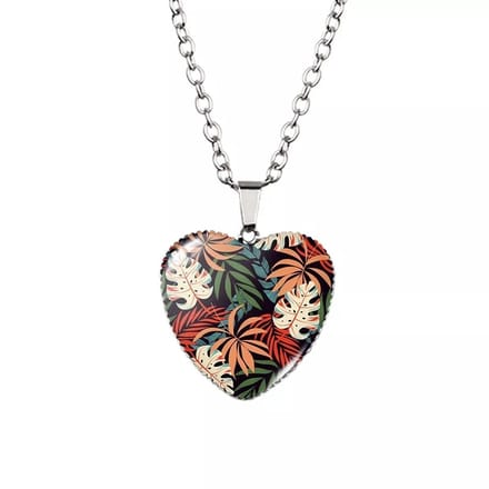 Hartvormige Ketting – Verzilverde Ketting 60 cm - Blaadjes | EmmyRovi