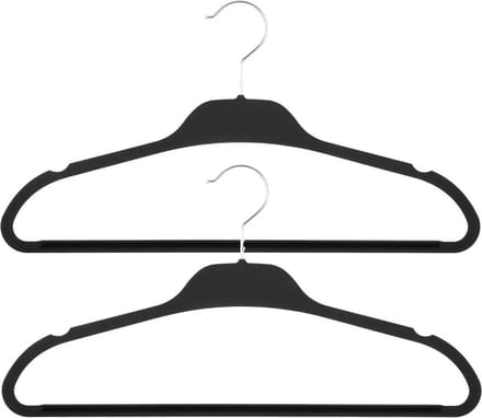 Five Kledinghangers - 15x - zwart - kunststof - 45 x 24 cm - kleerhangers