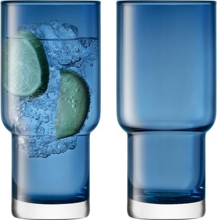 LSA International Utility Drinkglas - 390 ml - Set van 2 Stuks - Blauw