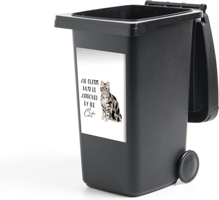Container sticker Quotes - Spreuken - All guests must be approved by the cat - Katten - 40x60 cm - Kliko sticker