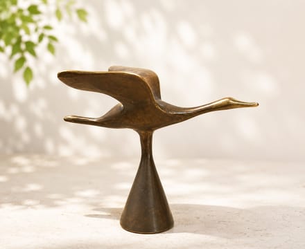 URN ZWAAN/ BRONS / AS URN / BRONZEN URN/ MINI URN