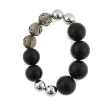 Behave - Kralenarmband zwart met zilverkleur glans - modern accent