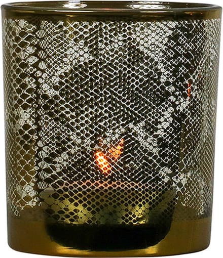 Theelichthouder slang goud medium 12cm*