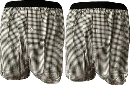 Embrator 2-stuks mannen Boxershorts geweven katoen off wit/zwart XXL
