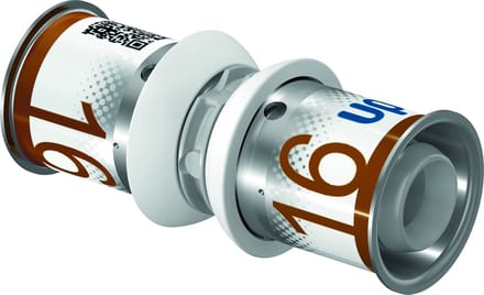 Uponor S-Press Plus Rechte Koppeling - PPSU Kunststof - 16 x 16 mm Perskoppeling - Sok (1039933)