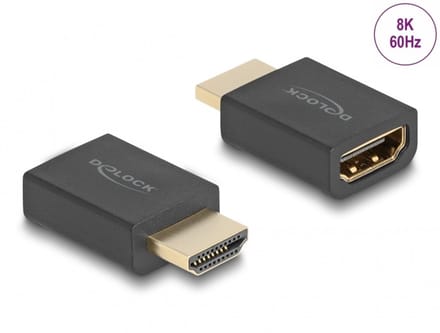 Delock 66460 HDMI-kabel HDMI Aansluitkabel HDMI-A-bus, HDMI-A-stekker 0 mm Zwart 8K UHD, Vergulde steekcontacten