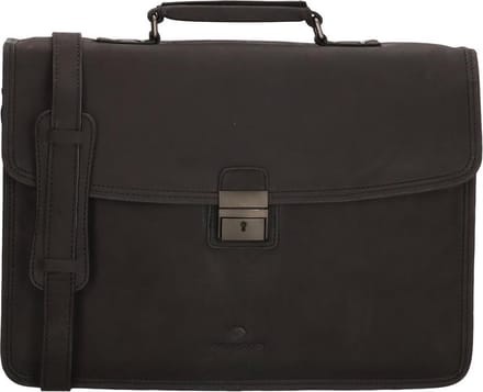 Hide & Stitches Oklahoma Laptoptas 13,3 inch (29,4x16,6 cm.) - 100% Leer - Zwart