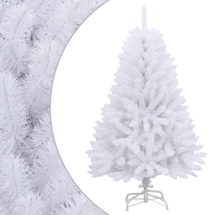 vidaXL - Kunstkerstboom - met - scharnieren - en - standaard - 120 - cm - wit
