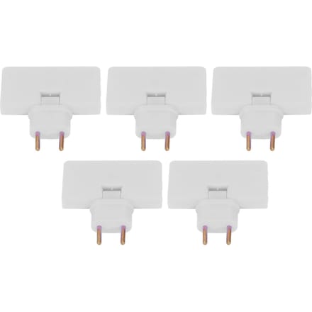 5 Stuks Stopcontact Converter Snoerloos 180 Graden Verlenging 1 naar 3 Adapter white
