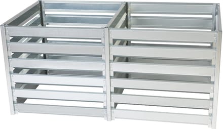 Timbela M800+M800A - Dubbele Compostbak Tuin Metaal - 1408L - 182x91xH85 cm - Gegalvaniseerde