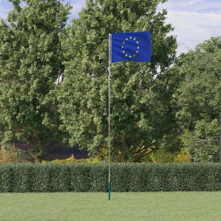 vidaXL - Vlag - met - vlaggenmast - Europa - 5,5 - m - aluminium