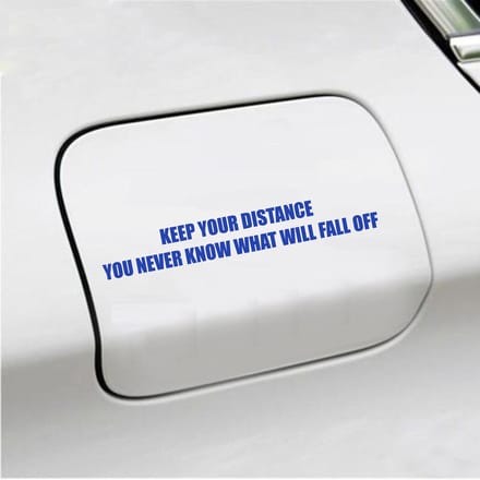 Bumpersticker - Keep Your Distance - 3,5 X 24,4 - Blauw