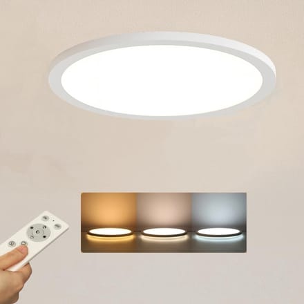 EpochGlo LED Plafondlamp Ø30 cm – 24W 2400 lm – Dimbaar met Afstandsbediening – 3000K–6000K – IP44 – Wit