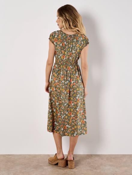 Midi-jurk met bloemenprint