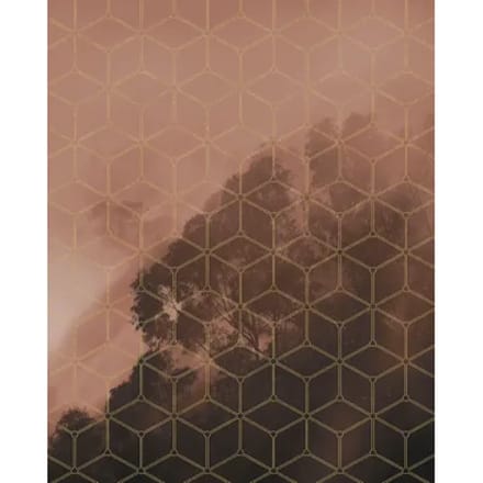 Fotobehang - Golden Grid 200x250cm - Vliesbehang