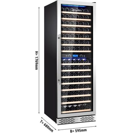 GGM Gastro Weinkühlschrank - 2 Klimazonen - 450 Liter - max. 160 Flaschen