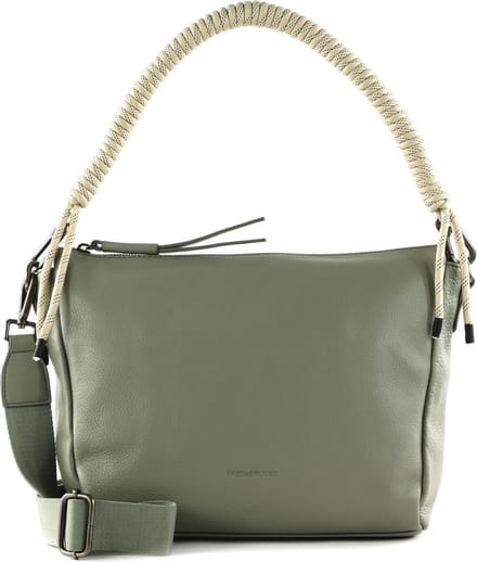 FREDsBRUDER Leren Schoudertas Nea Big Crossbag Icy Sage Grijs