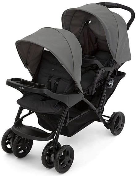 Graco Stadium - Duo Kinderwagen - Dubbele Tandum - Titanium - ongeveer 3 jaar (max. 15 kg per kind)