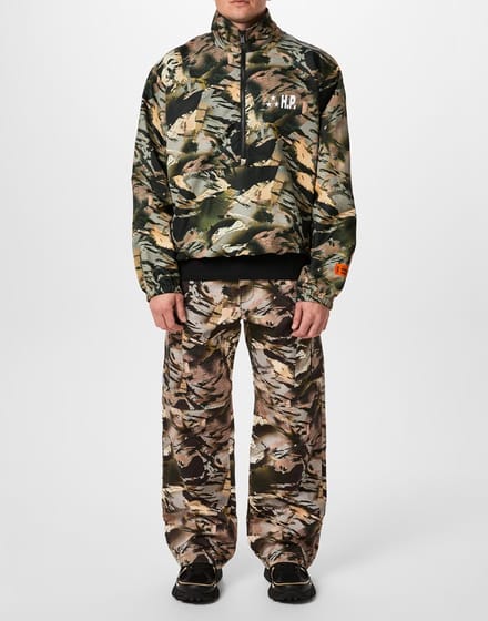 Nylon windjack met camouflagelogo