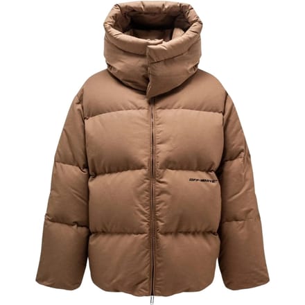 Gebroken wit OW Race canvas camelbeige puffer donsjack